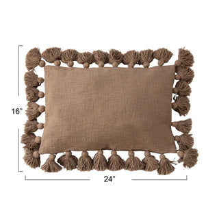 Woven Tassel Lumbar Pillow