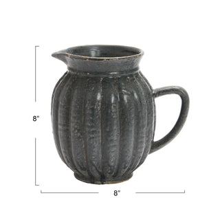 Stoneware Fluted Pitcher