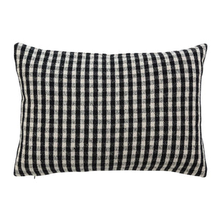 Black Gingham Lumbar Pillow