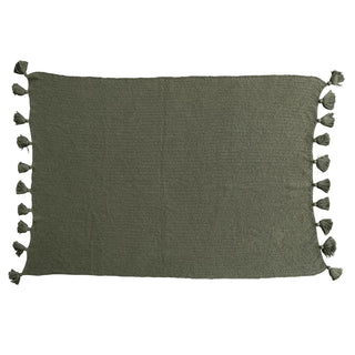 Olive Tassel Throw