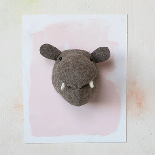 Felt Hippo Head Wall Hanging