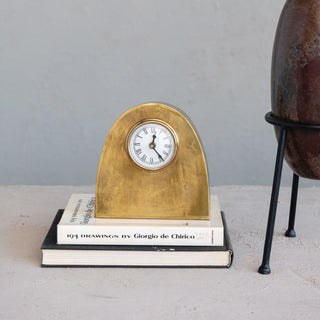 Brass Arched Mantel Clock