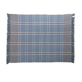 Lakeside Plaid Fringe Woven Throw