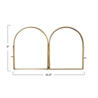 Arched Brass Double Picture Frame (two sizes)