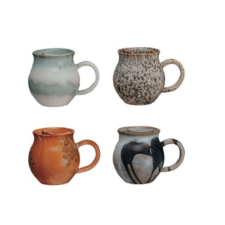 16 oz. Stoneware Mug w/ Tea Bag Holder, 4 Colors (Each One Will Vary)