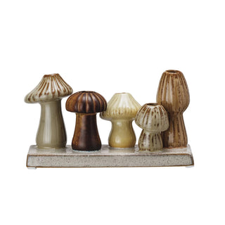 Stoneware Mushroom Multi Vase