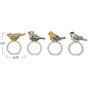 Stoneware Bird Napkin Ring Single