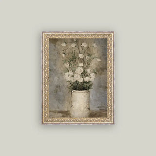 Long Stem White Roses Wall Art