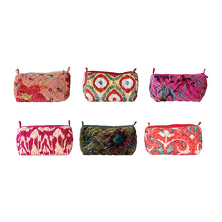 Zip Pouch w/ Interior Pockets & Coating, 6 Styles (Each One Will Vary)