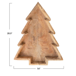 Oversized Wooden Christmas Tree Tray