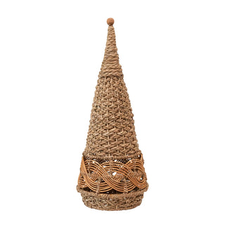 Hand Woven Whicker Cone Tree (two styles)