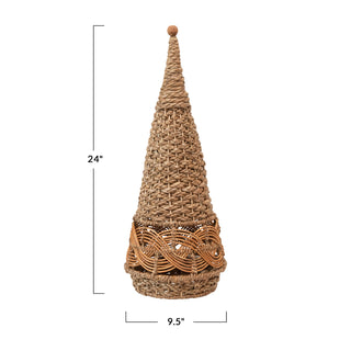 Hand Woven Whicker Cone Tree (two styles)