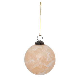 Marble Neutral Glass Ornament