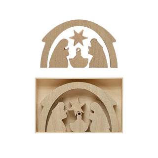 Natural Wood Nativity Set