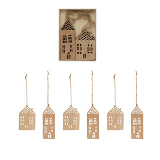 Laser-Cut Wooden House Ornament