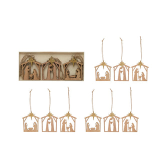 Wooden Nativity Ornament