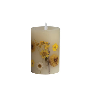 Flameless Daisy Pillar Candle