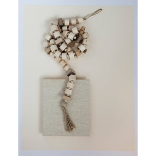 Wooden Block Bead Garland with Tassel