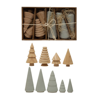 Wood + Stoneware Tree Set