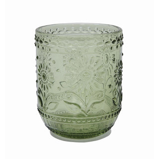 Green Floral Embossed Cup