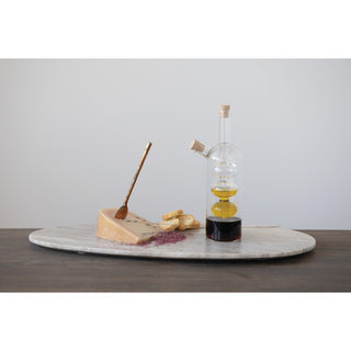 FINAL SALE Hand-Blown Glass Oil & Vinegar Cruet