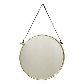 Ryan Gold Mirror with Leather Buckle Strap