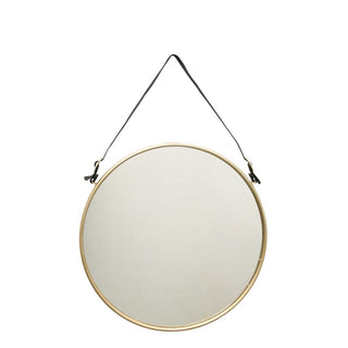 Ryan Gold Mirror with Leather Buckle Strap