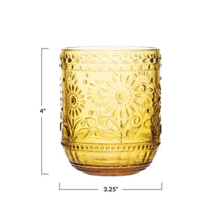 Amber Floral Embossed Cup