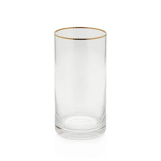 Leo Gold Rim High Ball Glass